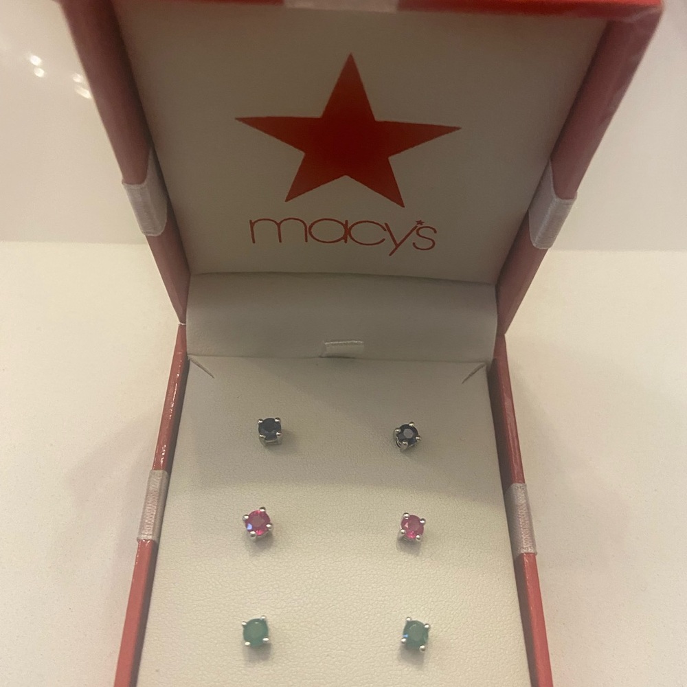 Macy's Multicolor Stud Earrings Set